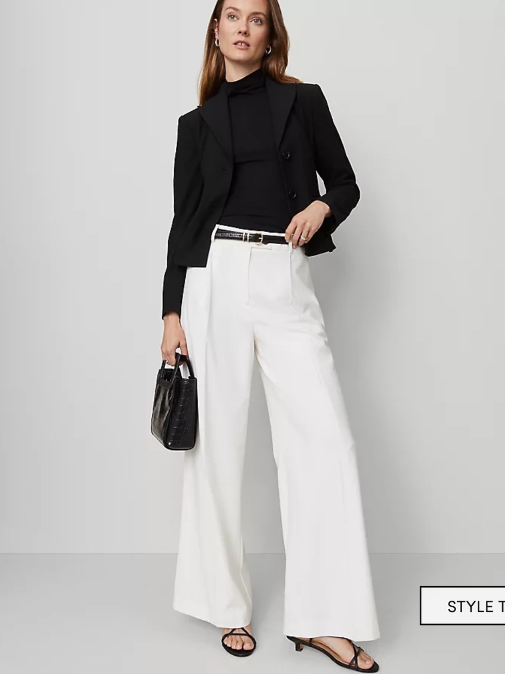 Ann Taylor White High Rise Wide Leg Trousers Pants, Size 14, NWT